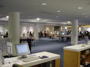 Modern Library Computer Section Wallpaper