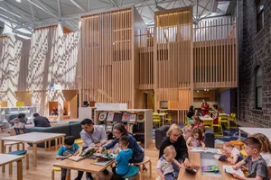 Modern Library Reading Area Wallpaper