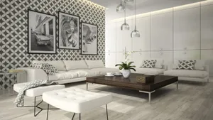 Modern Living Room Geometric Wallpaper Wallpaper