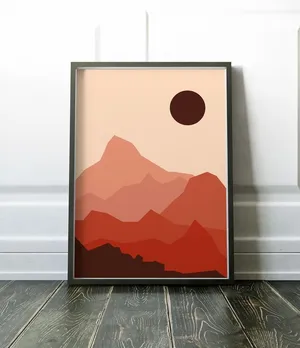 Modern Minimalist Painting In Vibrant Hues Wallpaper