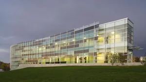 Modern Office Building Twilight Wallpaper