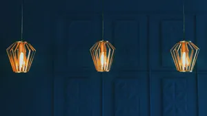 Modern Pendant Lights Dark Background Wallpaper