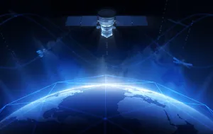 Modern Satellite Orbiting Earth Wallpaper