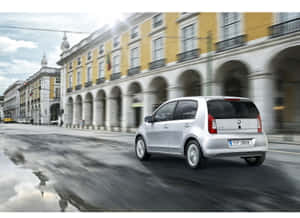 Modern Skoda Citigo In Dynamic City Environment Wallpaper