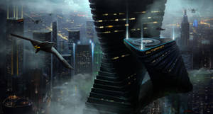 Modern Skyscrapers Futuristic Era Wallpaper