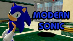 Modern Sonic The Hedgehog In Action Wallpaper