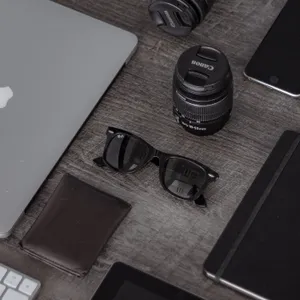 Modern Tech Workspace Accessories Wallpaper