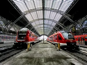 Modern Train Station Platform Wallpaper