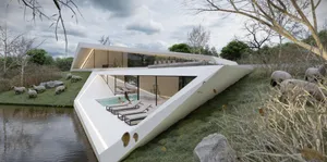 Modern Underground House Design Hilversum Wallpaper