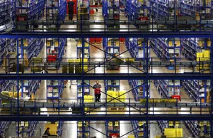 Modern Warehouse Interior View Wallpaper