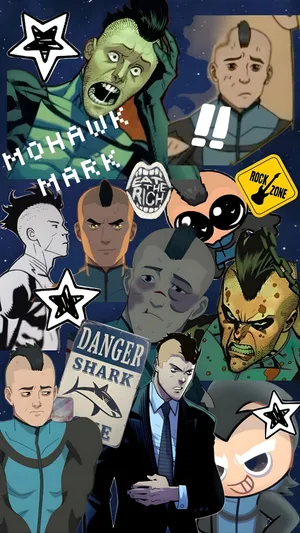 Mohawk Mark Character Collage Wallpaper