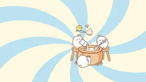 Molang Mixing Milk Wallpaper