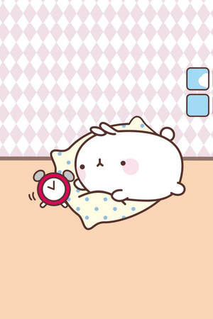 Molang Setting The Alarm Wallpaper