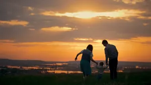 Mom And Dad Sunset Wallpaper