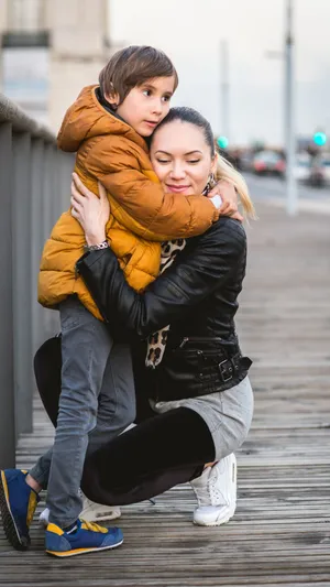Mom And Little Boy Wallpaper