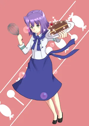 Momo Akanegakubo Anime Chefwith Cake Wallpaper