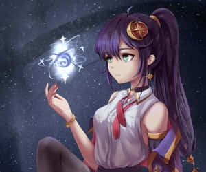 Mona, The Enigmatic Astrologer From Genshin Impact Wallpaper