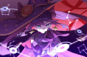 Mona, The Stellar Astrologer From Genshin Impact Performing A Spell Wallpaper