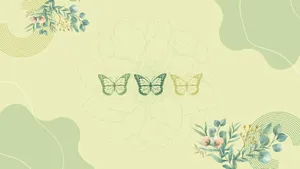 Monarch Butterflies Sage Green Laptop Wallpaper