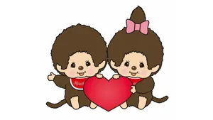 Monchhichi Cute Couple Love Wallpaper