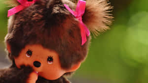 Monchhichi Doll With Pink Bows Wallpaper