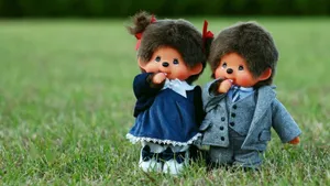 Monchhichi Dolls In Grass Wallpaper