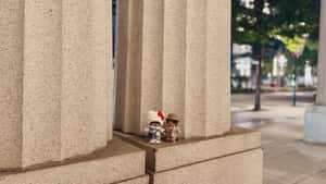 Monchhichi Dolls Urban Scene Wallpaper