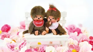 Monchhichi Dolls With Flowers Wallpaper