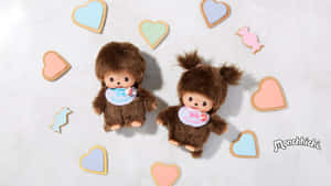 Monchhichi Dolls With Hearts Wallpaper