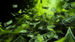 Money Explosion Green Haze Wallpaper