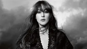 Monica Bellucci Blackand White Portrait Wallpaper
