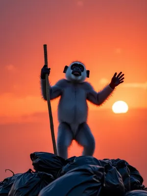 Monkey Meme Sunset Pose Wallpaper
