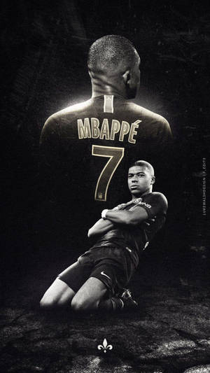 Monochromatic Kylian Mbappe 4k Wallpaper