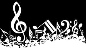 Monochromatic Music Notes Wallpaper