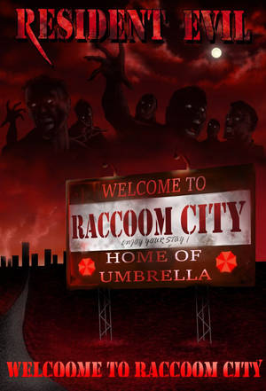 Monochromatic Resident Evil Welcome To Raccoon City Poster Wallpaper