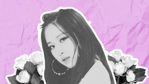 Monochromatic Rose Blackpink Cutout Wallpaper