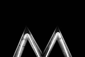 Monochrome Abstract M Peak Wallpaper