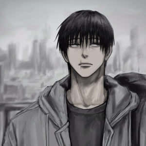 Monochrome_ Anime_ Character_ Portrait Wallpaper