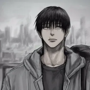 Monochrome_ Anime_ Character_ Portrait Wallpaper