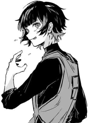 Monochrome Anime Character With Backpack Wallpaper