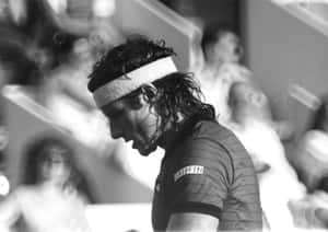 Monochrome Argentina Tennis Player Guillermo Vilas Wallpaper