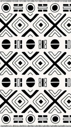 Monochrome Aztec Pattern Design Wallpaper