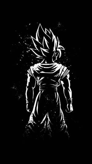 Monochrome Black Goku Phone Wallpaper