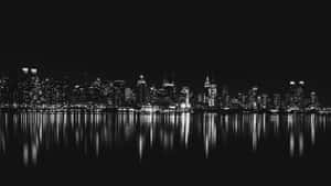 Monochrome_ Cityscape_ Reflections_4 K Wallpaper