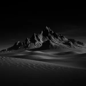 Monochrome Desert Mountain Wallpaper