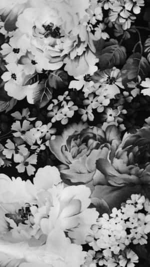 Monochrome_ Floral_ Arrangement Wallpaper