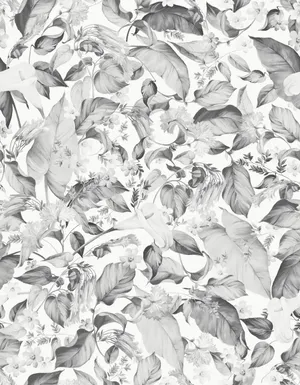 Monochrome_ Floral_ Pattern Wallpaper