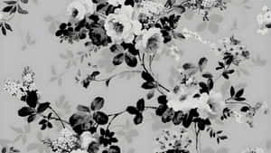 Monochrome Floral Pattern Wallpaper