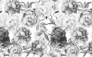 Monochrome Floral Pattern Wallpaper