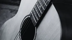 - Monochrome Guitar Elegance Wallpaper